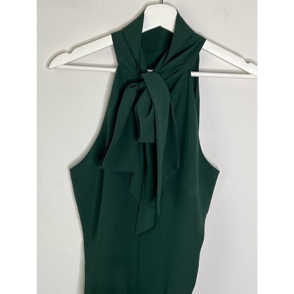 Belle Badgley Mischka Halter One Piece Bodysuit Dark Green Women's Size US 10 - Picture 7 of 8